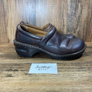 BOC Born Womens Brown Leather Clog- 9 M